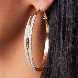 Stardust Hoop Earrings in Gold